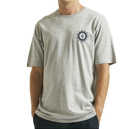Camiseta Volcom Sunrizer WT23 Masculina Mescla Cinza