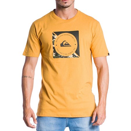 Camiseta Quiksilver Linked Camo SM24 Masculina Mostarda