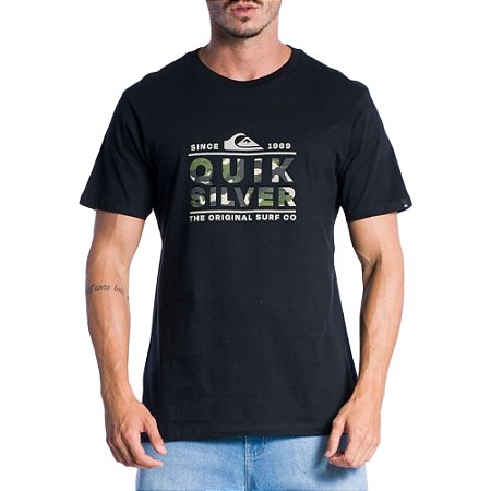 Camiseta Quiksilver Logo Print Plus Size SM24 Preto