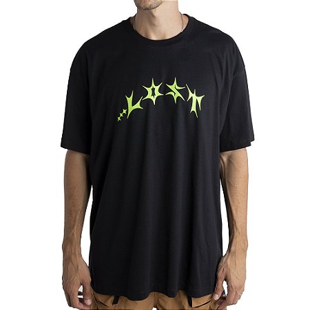 Camiseta Lost Saturn Glow In The Dark Oversized SM24 Preto