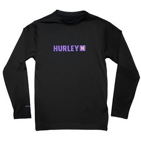 Camiseta Hurley Manga Longa Surf Juvenil SM24 Preto