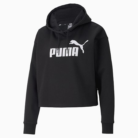 Moletom Puma Cropped Logo Feminino Puma Black