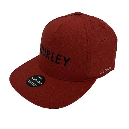 Boné Hurley Aba Reta Flat Rubber Imp Juvenil WT24 Vermelho