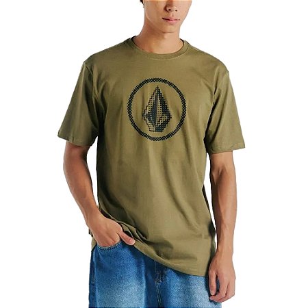 Camiseta Volcom Circle Stone WT24 Masculina Verde Militar