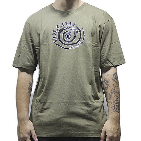 Camiseta Volcom Barrelz WT24 Masculina Verde Militar