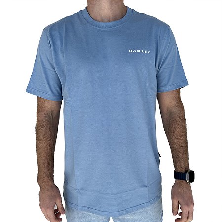 Camiseta Oakley Bark WT24 Masculina Stonewash Blue
