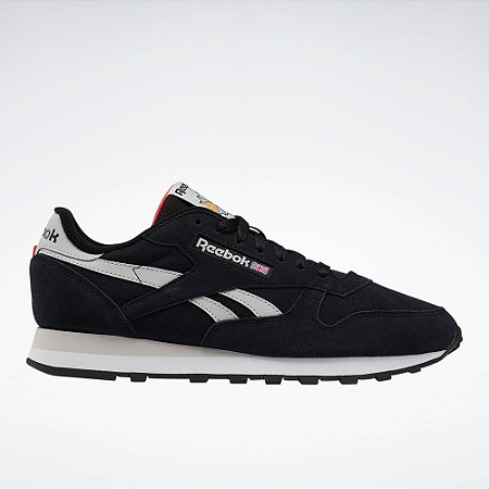 Tênis Reebok Classic Leather Masculino Preto/Branco