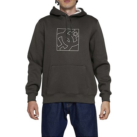 Moletom DC Shoes Canguru FB Outline 305G WT24 Cinza Escuro