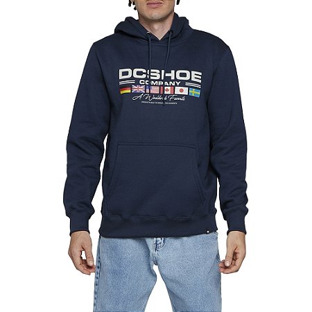 Moletom DC Shoes Canguru Worldwide Fav 305G WT24 Marinho