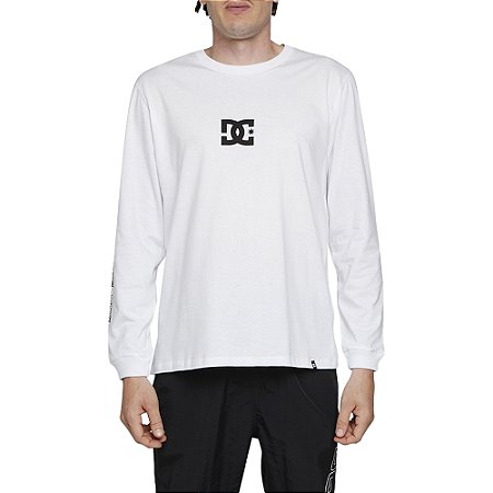 Camiseta DC Shoes Manga Longa Minimal Stripe WT24 Branco