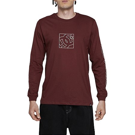 Camiseta DC Shoes Manga Longa Static Outine Star WT24 Bordô