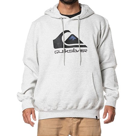 Moletom Quiksilver Canguru Full Logo 280G WT24 Cinza Claro