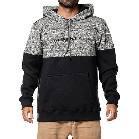 Moletom Quiksilver Canguru Keller Block 305G W24 Preto/Cinza