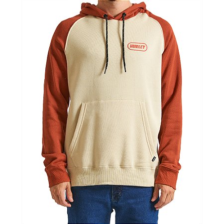 Moletom Hurley Canguru Speed WT24 Masculino Areia/Vermelho