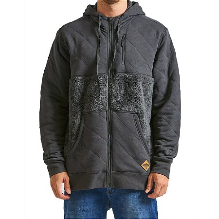 Blusa Hurley Aberta Mix Full Zip WT24 Masculina Chumbo
