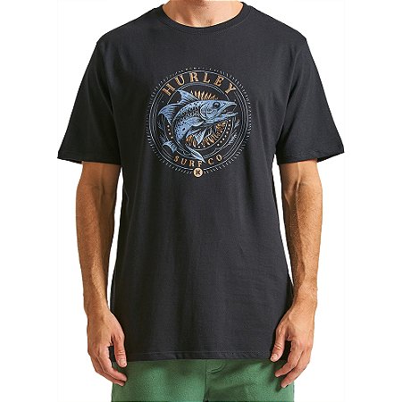 Camiseta Hurley Fish WT24 Masculina Preto