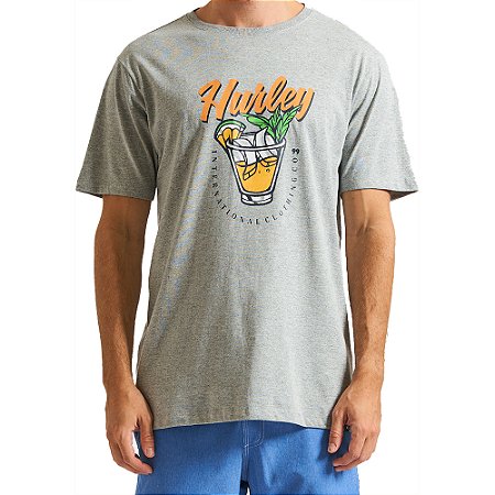 Camiseta Hurley Drink WT24 Masculina Mescla Cinza