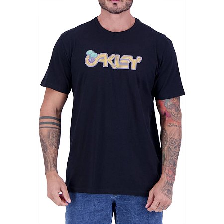 Camiseta Oakley Mushroom Logo WT24 Masculina Jet Black