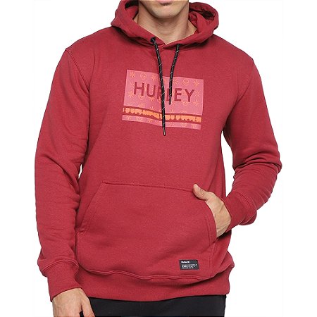 Moletom Hurley Canguru Skull PE Masculino Vermelho