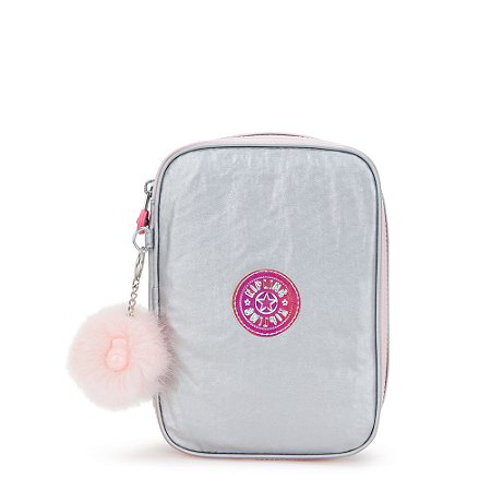 Estojo Kipling 100 Pens Ice Silver Met Prata