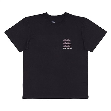 Camiseta Quiksilver Vertical Logos SM25 Plus Size Preto