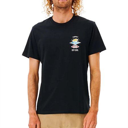 Camiseta Rip Curl The Serach SM25 Masculina Preto