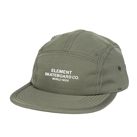 Boné Element Aba Reta Skateboard Panel SM25 Verde Militar