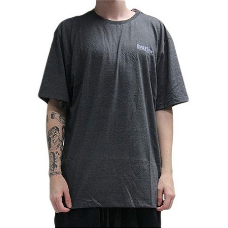 Camiseta Hurley Puff Oversize SM25 Masculina Mescla Preto
