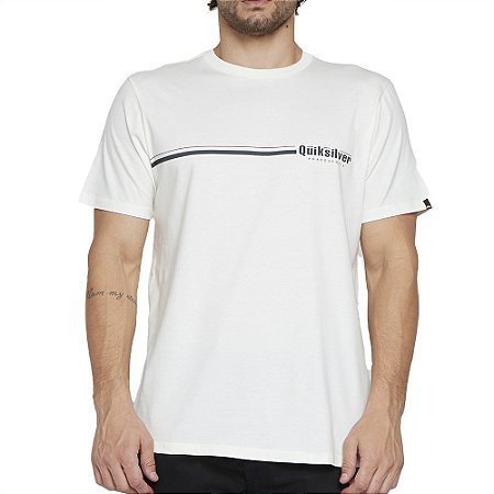 Camiseta Quiksilver Speed Stripe SM25 Masculina Show White
