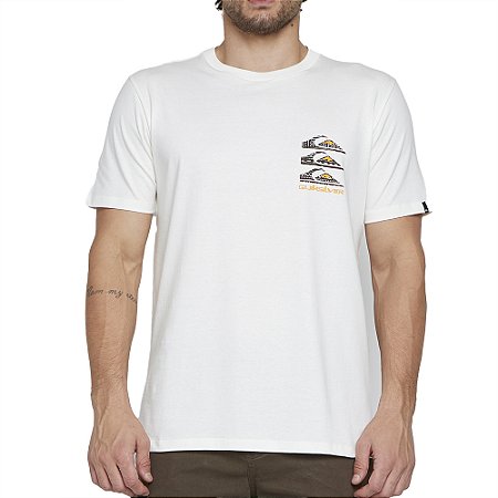 Camiseta Quiksilver Vertical Logos SM25 Masculina Show White