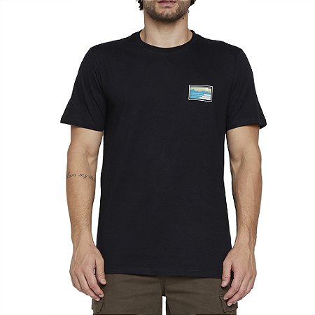 Camiseta Quiksilver Land And Sea SM25 Masculina Preto