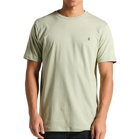 Camiseta Volcom Stone Blanks SM25 Masculina Verde Médio