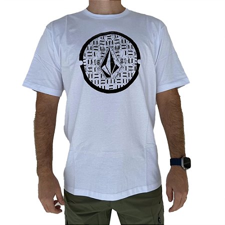 Camiseta Volcom Circle Texture SM25 Masculina Branco