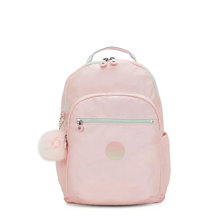Mochila Kipling Seoul College Blush Metallic Rosa