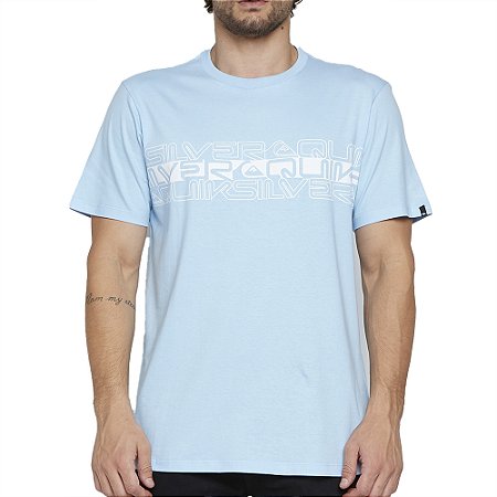 Camiseta Quiksilver Word Block SM25 Masculina Azul Claro
