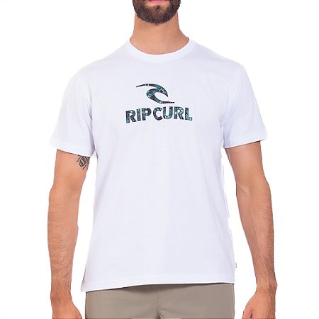 Camiseta Rip Curl Mason Logo Filter SM25 Masculina Branco