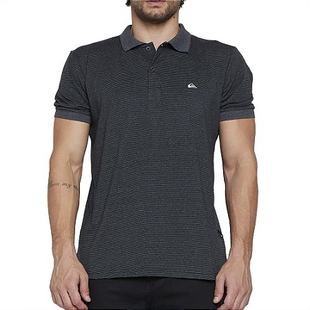 Camisa Quiksilver Polo Stripe Polo SM25 Masculina Preto