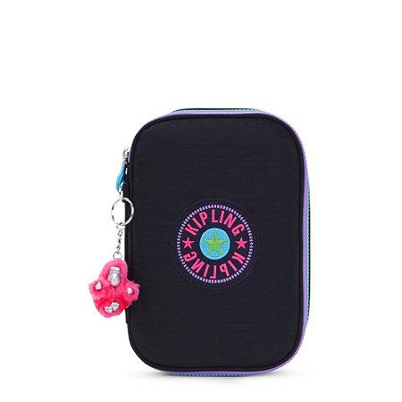 Estojo Kipling 100 Pens Rbw Pop Jet Blk