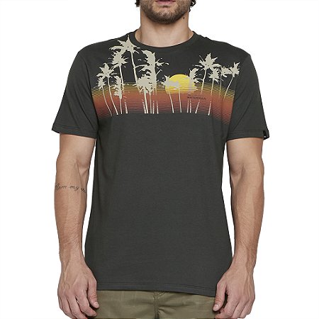 Camiseta Quiksilver Ocean View SM25 Masculina Cinza Escuro
