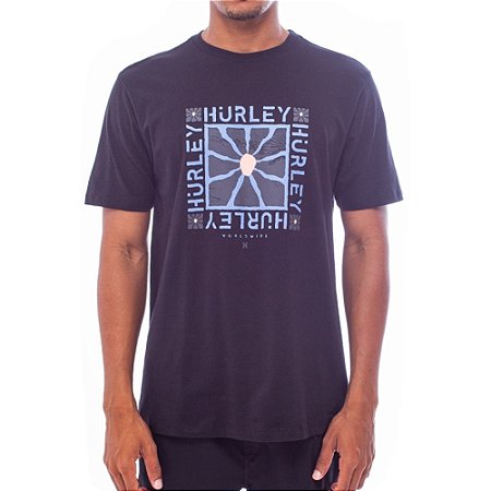 Camiseta Hurley Flower SM25 Masculina Preto