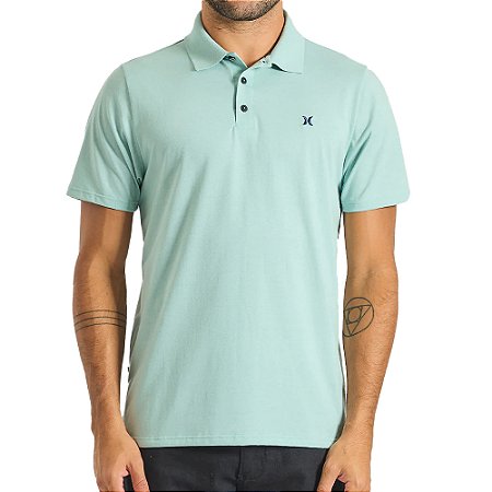 Camisa Hurley Polo Melange SM25 Masculina Mescla Azul