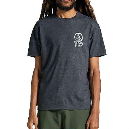 Camiseta Volcom Inked SM25 Masculina Mescla Preto