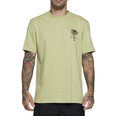 Camiseta RVCA Pommier Palms SM25 Masculina Verde Claro
