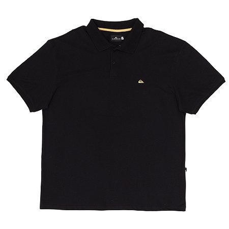 Camiseta Quiksilver Polo Embroidery Piquet Plus Size Preto