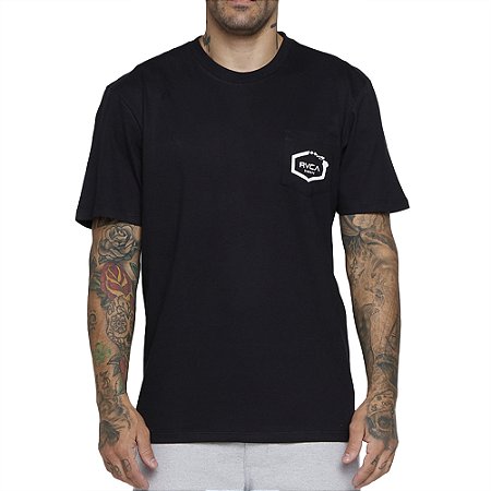 Camiseta RVCA Hawaii Pocket SM25 Masculina Preto