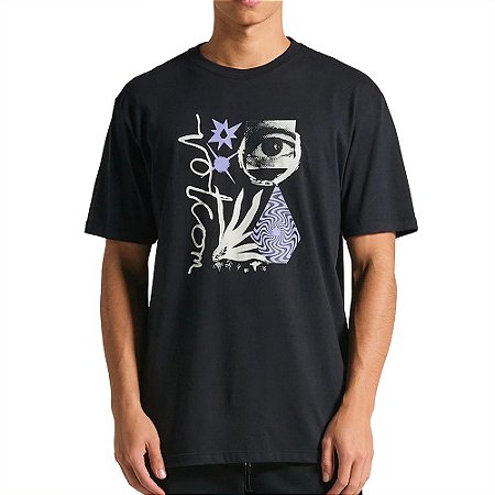 Camiseta Volcom Visualizer SM25 Masculina Preto
