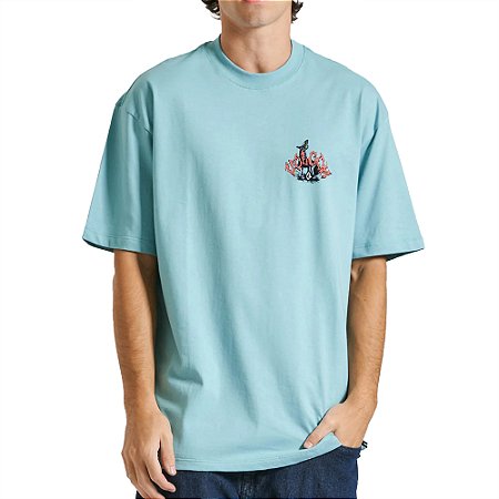 Camiseta Volcom Comfort Pure Joy SM25 Masculina Azul Médio