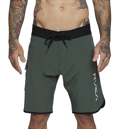 Bermuda RVCA Eastern Color 19" SM25 Masculina Verde Militar