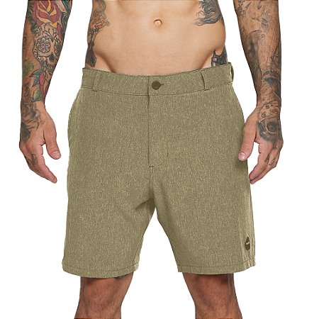 Bermuda RVCA Hybrid Khaki Melange S25 Masculina Caqui Mescla