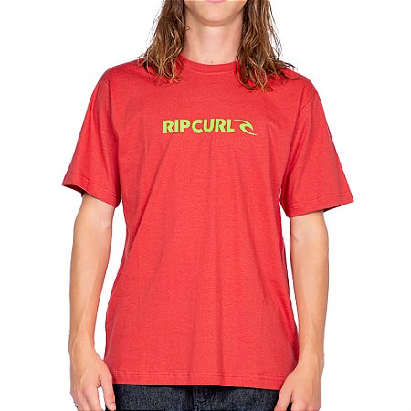 Camiseta Rip Curl New Icon WT25 Masculina Cranberry
